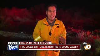 Fire crews battle brush fire in Lyons Valley