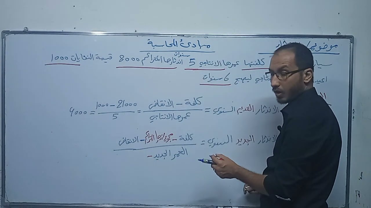 مبادئ المحاسبة - موضوع الاندثار - 3