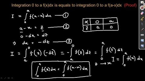 Integration 0 to a f(x)dx is equals to Integration 0 to a f(a-x)dx @derivewithsoumya