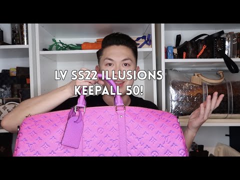 Louis Vuitton Virgil Abloh Illusion Pink Keepall Bandouliere 50