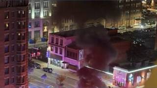 Downtown shooting ends in fiery crash