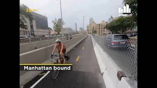 Inaugural Ride Across The New Brooklyn Bridge Bike Lane