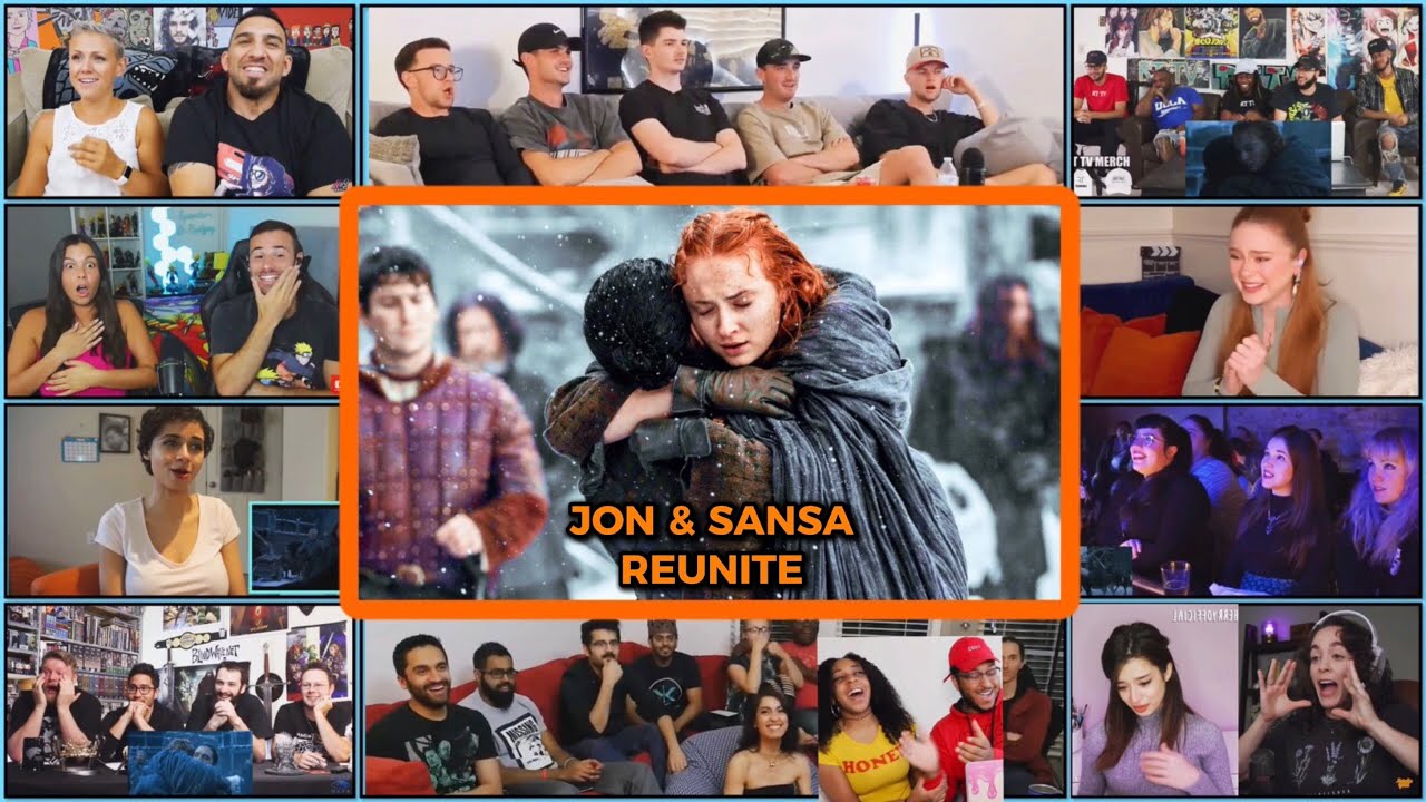 Реакция пользователей YouTube на воссоединение Джона Сноу и Сансы | Подборка реакций на сцены из ...