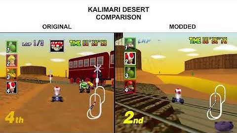 mario kart 64 original vs modded comparison 2 Romhack/Mod