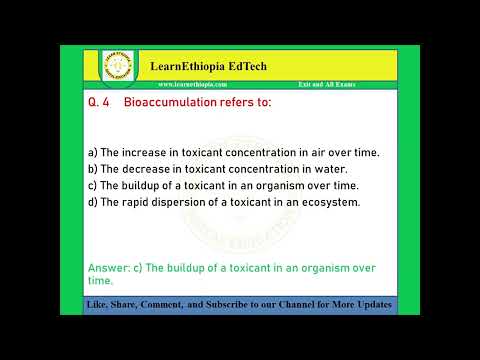 Environmental Toxicology | Model Exit Exam Questions for Env/tal Science Exit Exam