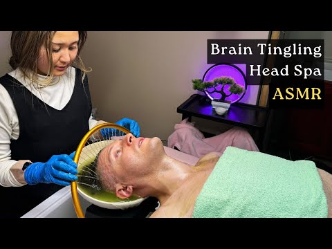 (ASMR) Headache Healing & Brain Tingling Head Spa by Japanese Professional | Soft-Spoken