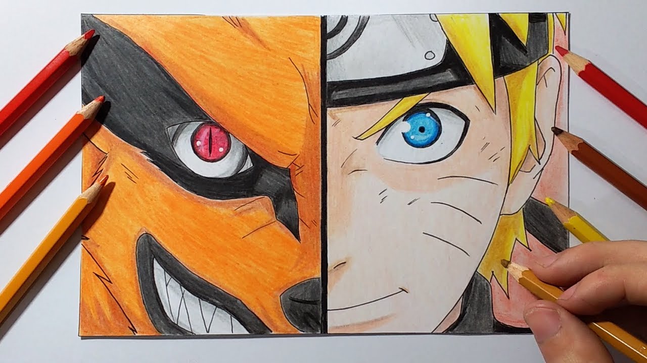 Como Dibujar A Naruto Facil Las Lineas Celestes Y Rojas Que Veas En El