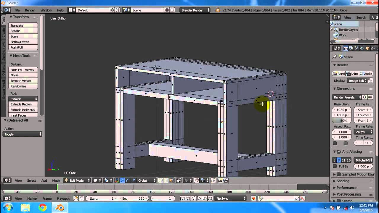 Tutorial Blender Membuat Meja Kursi Buku dan Gelas - YouTube
