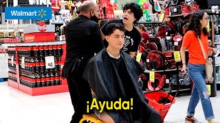 Cortando el Pelo en Supermercado (ME GOLPEAN)