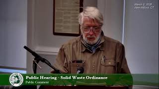 Public Hearing - Solid Waste Ordinance / March 9, 2026 / New Milford, CT
