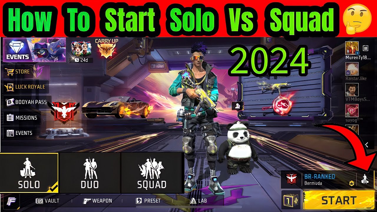 How To Start Solo Vs Squad In Free Fire Max #ff - YouTube