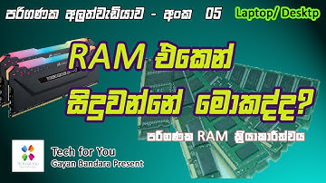 How to work Computer RAM - පරිගණකයේ රැම් එකේ ක්‍රියාකාරීත්වය- පරිගණක අලුත්වැඩියාව අංක - 05