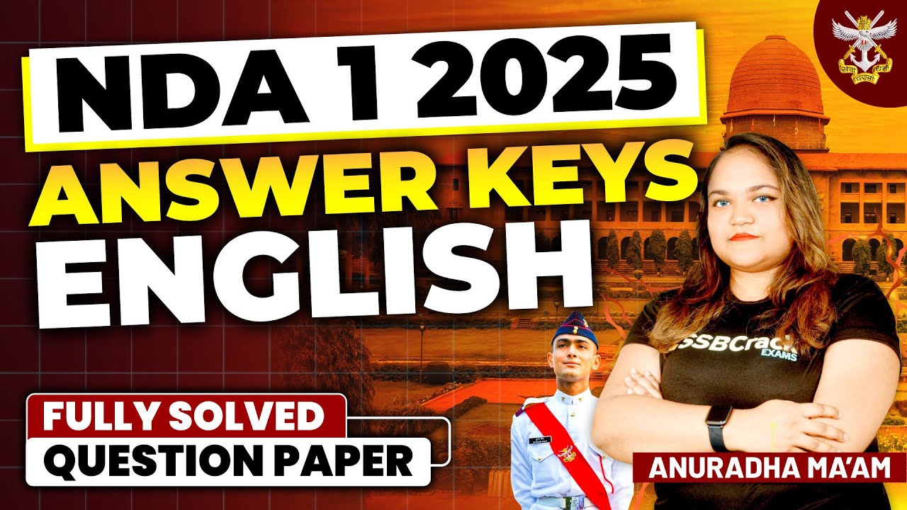 NDA 1 2025 English Question Paper Answer Keys and Analysis - YouTube