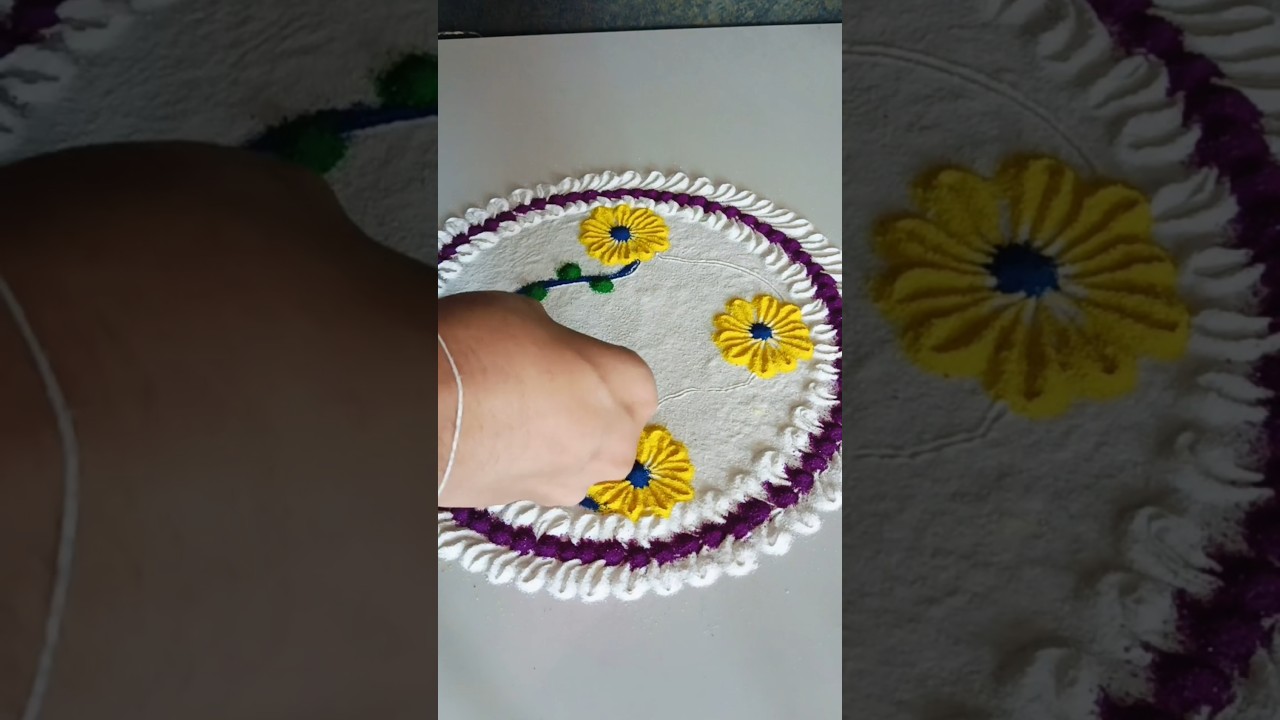 Easy flower rangoli 