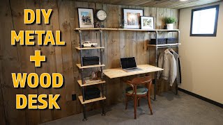 Building an Industrial Style Desk with Shelving and Closet Storage