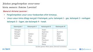 Explain the grouping of chemical elements according to Antoine Lavoisier!