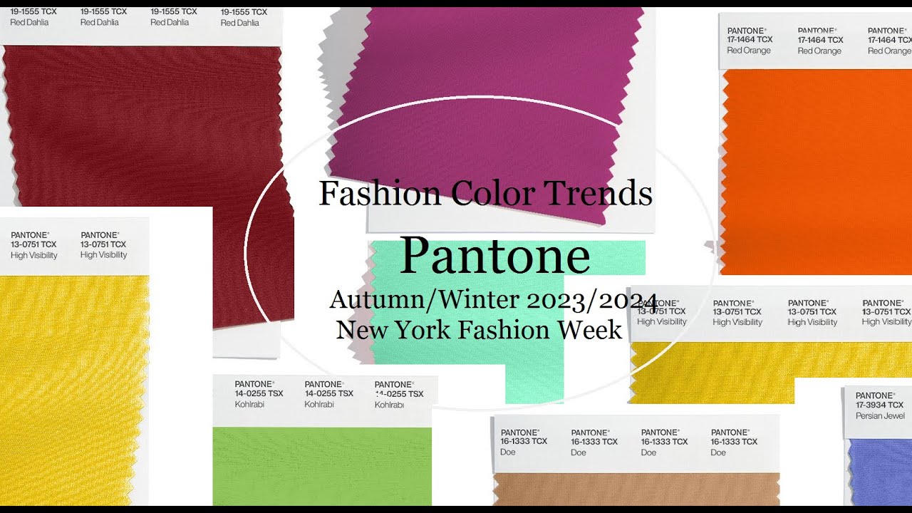 Pantone Fashion Color Trends Autumn-Winter 2023-24. New York Fashion Week 
