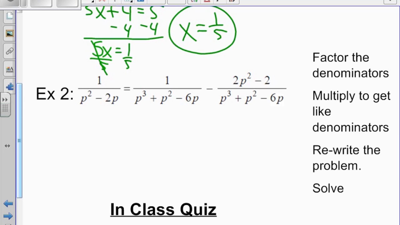 Unit 8d notes Solving Rational Equations - YouTube