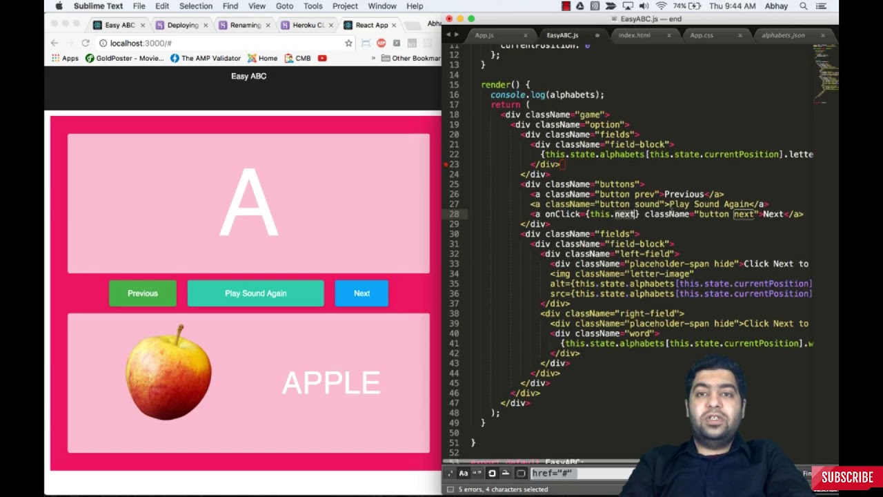 Part 2 - Create a game Easy ABC in ReactJS - YouTube