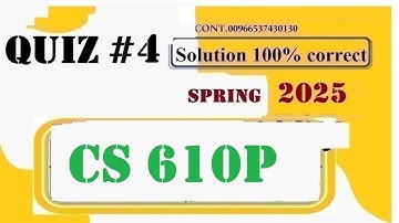 cs 610p quiz 4 solution fall 2025