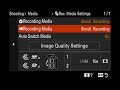 Backup recording settings on a Sony A7RV