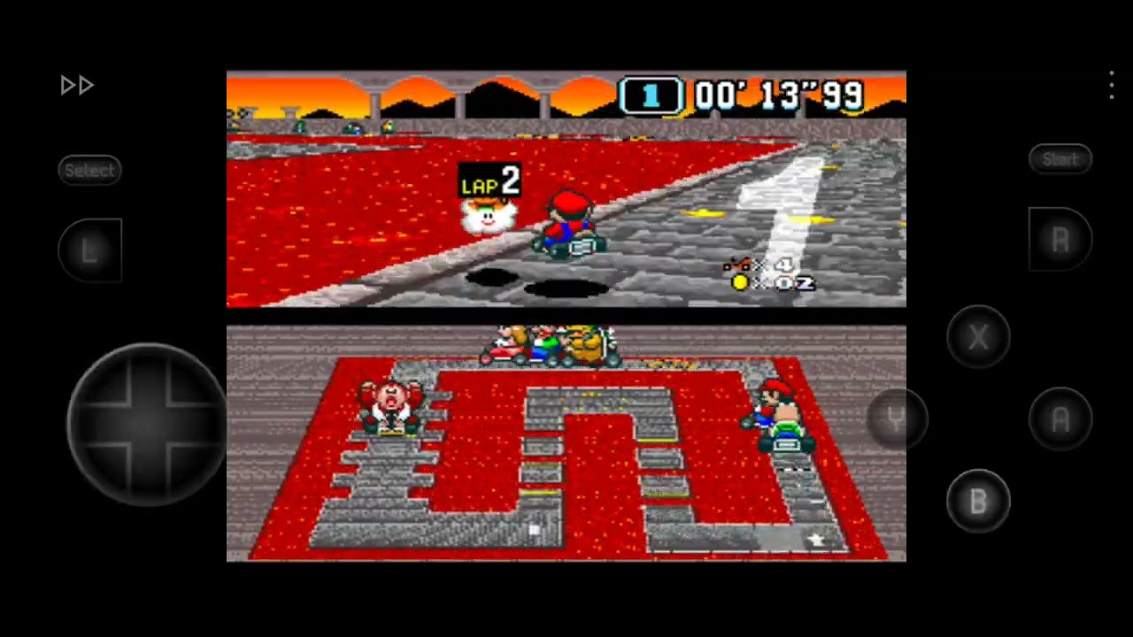 Super Mario Kart ROM SNES with cheats 50cc Mushroom Cup Grand Prix