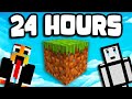 We Played Minecraft ONE BLOCK for 24 Hours Straight!