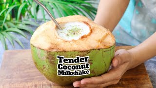 Tender Coconut Milkshake Recipe | Green Coconut Milkshake at Home | Summer Milkshake Recipe