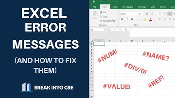 Excel Error Messages - My Model Isn
