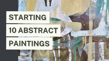 Abstract Art Painting Demo with Stencils and Adhesive Frisket Shapes