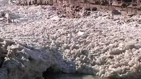 Yellow River Waterfall Turns To Ice In China