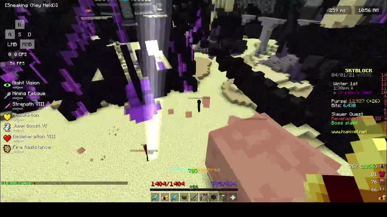 using jerry chine gun against zealots (Hypixel skyblock) YouTube