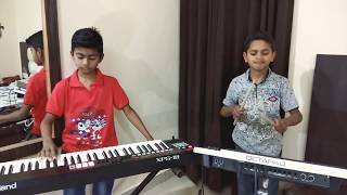 swag se swaagat instrumental cover by little harish and pratham