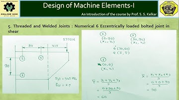 Unit-V Video 5.7 Numerical 6 Eccentrically loaded bolted joint in shear