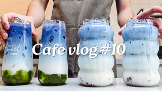 [ASMR Cafe Vlog 10] Beautiful Blue Drinks for a Hot Day 🌞 Happiness in Every Sip! 💙