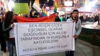 LGBT Antalya Pembe Caretta Roşin Çiçek Eylemi-1 [06.12.2013)