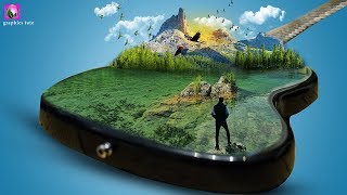 Wonderful Nature On Guitar - Guitar Photo Manipulation Tutorial - Photoshop CC screenshot 5