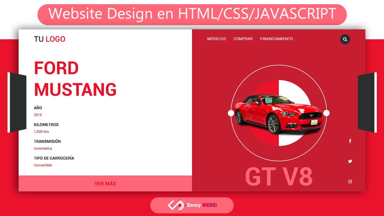 Website Design Car | Con HTML CSS y JAVASCRIPT - YouTube
