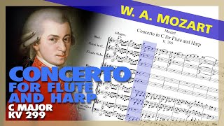 🎶W. A. MOZART - Concerto for FLUTE and HARP  in C major [K. 299] - (Sheet Music Scrolling)