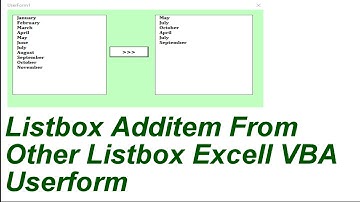 Listbox Fill From Other Listbox Excell VBA