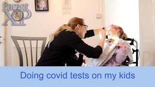 Doing covid tests on my kids