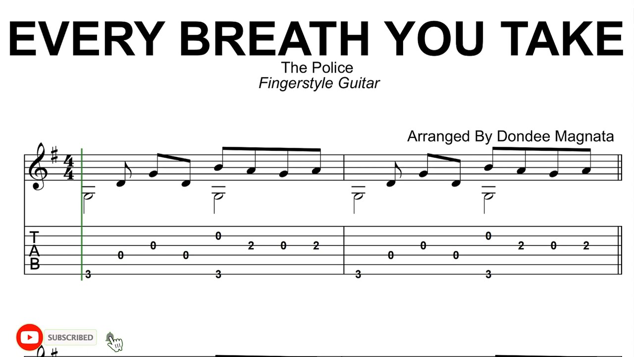 Every Breath You Take - Easy Fingerstyle Guitar Tabs - YouTube