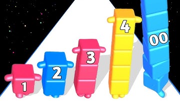 LEVEL UP Cube Run 3D - Number Block Run Race Level Up Stack Master Max Level Freeplay Game