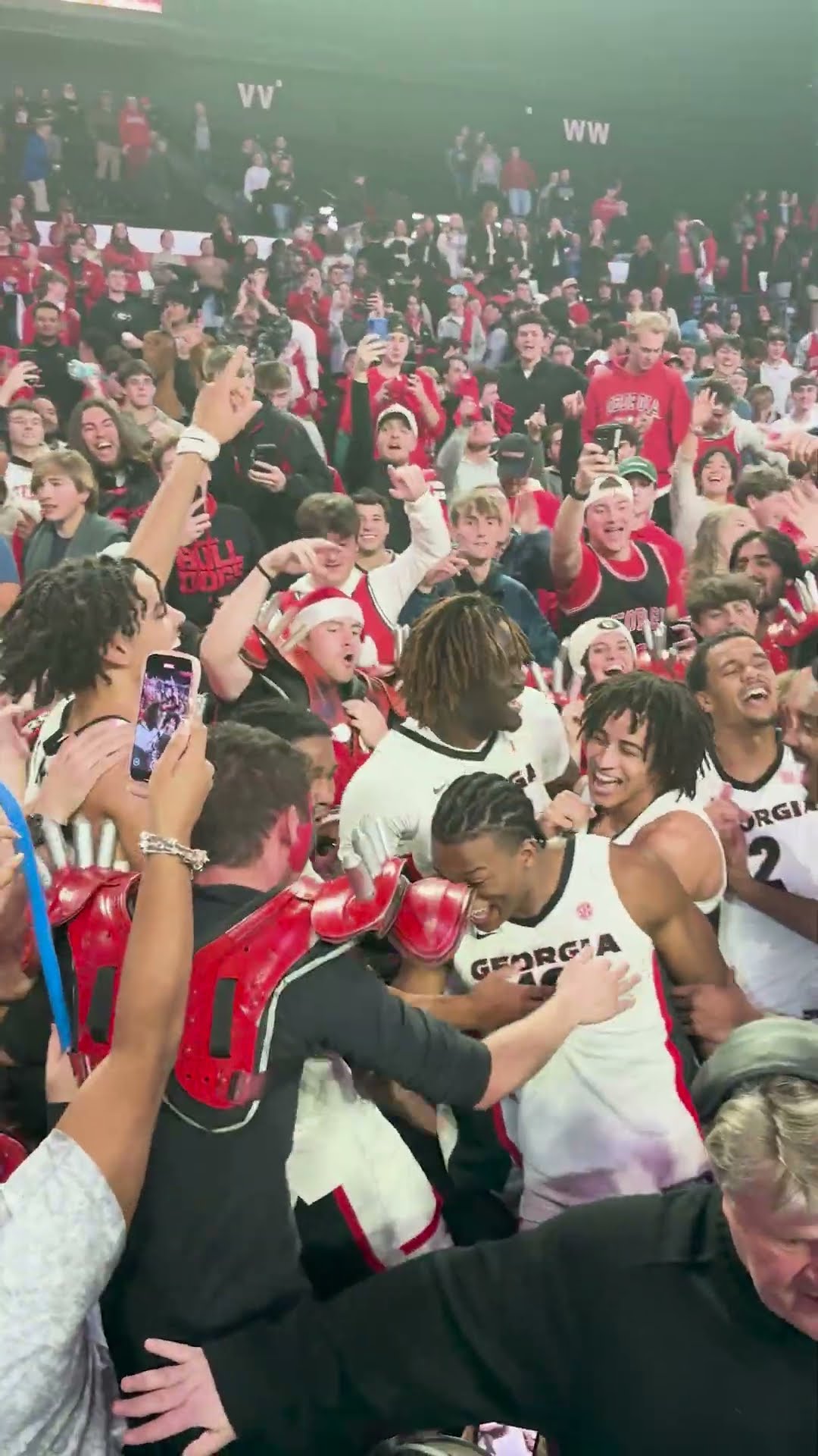 Georgia celebrates in the stands after beating No. 6 Kentucky ?