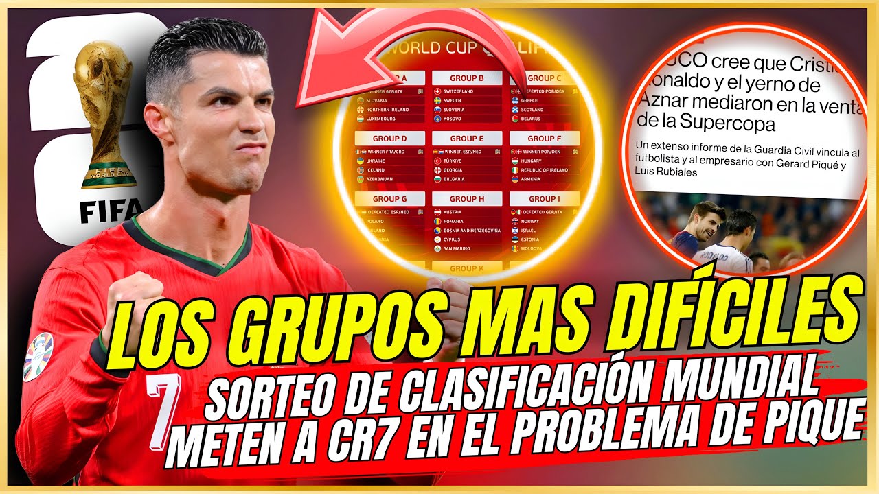 ⁣🚨 CRISTIANO y PORTUGAL en los GRUPOS mas DIFICILES de la QW UEFA 💥METEN a CR7 con PIQUE y RUBIALES ❌