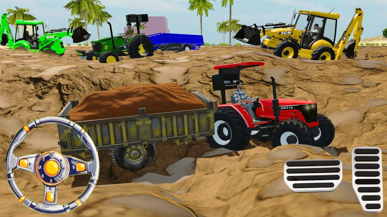 Drive Jcb,Dumper🌋, Holland tractor🚜, and JONDHER 🚜 Tractor Uploading(मिट्टी) mitti #tractor #gaming