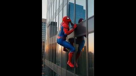 Spiderman crawling and jumping on Skylines