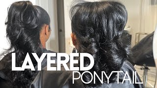 Sleek Layered Ponytail Using Human Hair Bundles || Step-by-Step Tutorial