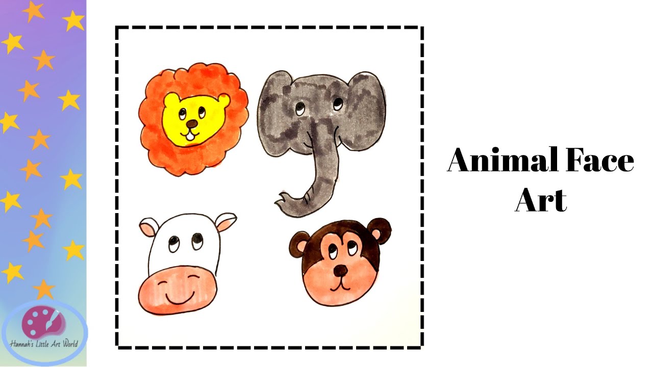 Draw Animal Faces – Easy Drawing for Kids! 🐻🐱🐰