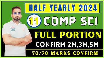 11th Computer Science Half Yearly Important 2m,3m,5m Questions 2024 | 70/70 Marks Confirm எடுக்கலாம்